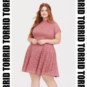Torrid - Mini Lace High Neck Skater Dress NWT